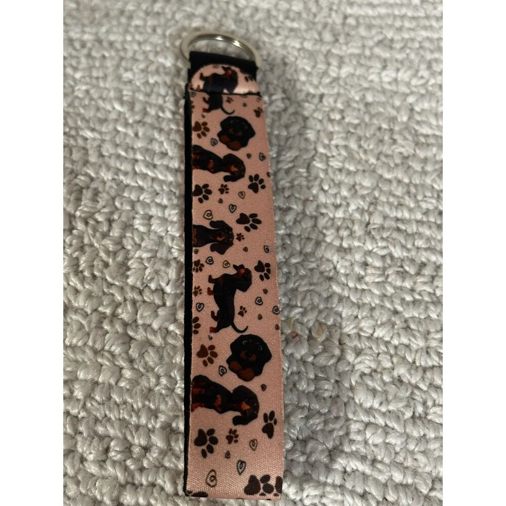 Neoprene Dachshund Wristlet Keychain NWT